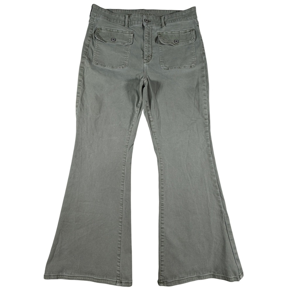 Women's Olive Green Flared Jeans